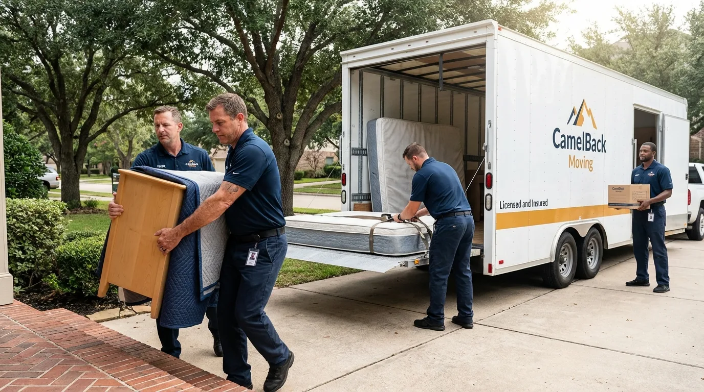 Crew loading residential truck for cross-state move from Inez, KY