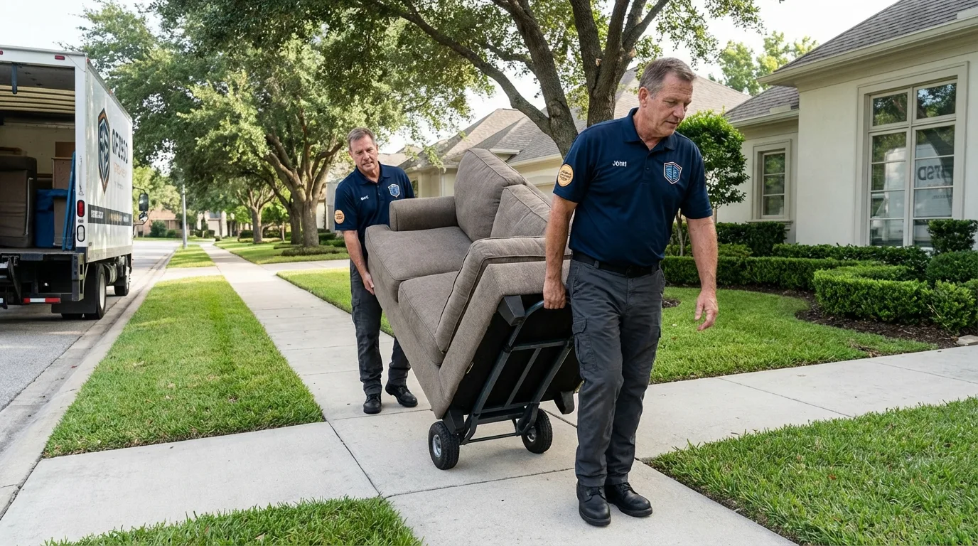 Local residential moving crew loading furniture in Inez, KY